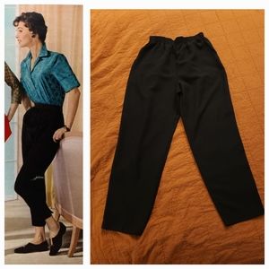 Vintage Tapered Black Slacks by Ship & Shore